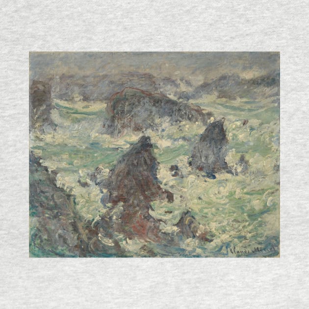 Storm on the sides of Belle-Ile by Claude Monet by Classic Art Stall